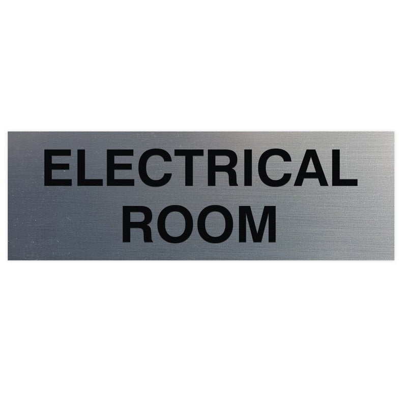 All Quality Basic Electrical Room Sign | Durable Construction | Building Safety - Silver - Small (1 Pack) - Image 1